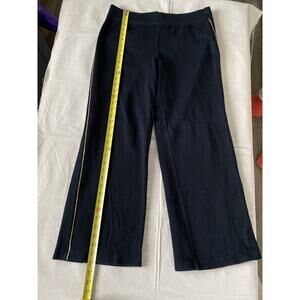 RALPH LAUREN Navy Cotton French Rib Knit Gold Piping Trim Athletic Pants size L